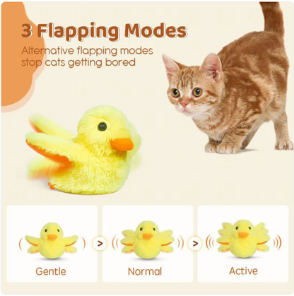 Wobble Duck Interactive Cat Toy — Vibrating, Chirping & Catnip Included