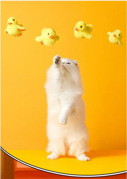 Wobble Duck Interactive Cat Toy — Vibrating, Chirping & Catnip Included