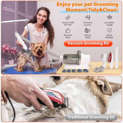 GroomPro All-in-One Pet Grooming Kit — Vacuum + Clipper