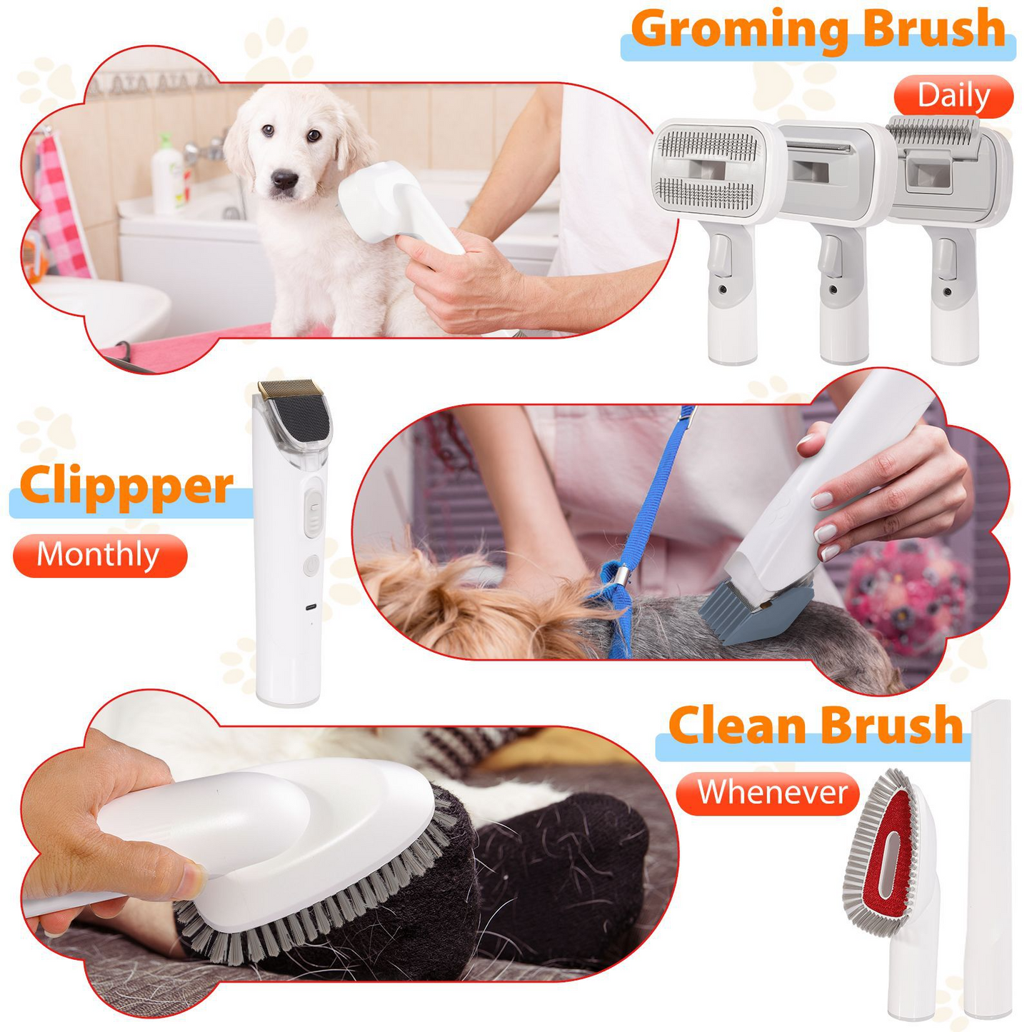 GroomPro All-in-One Pet Grooming Kit — Vacuum + Clipper